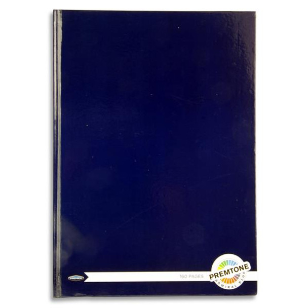 A4 160 Pages Admiral Blue Hardcover Notebook by Premto