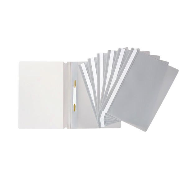 Pack of 12 Grey A4 Project Folders by Janrax