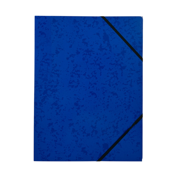 A4 Blue Card 3 Flap Folder With Elastic Closure