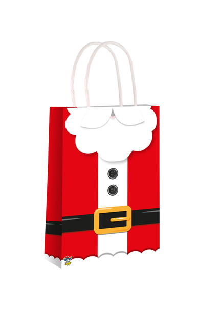 Pack of 24 Santa Claus Christmas Paper Bags with Handles