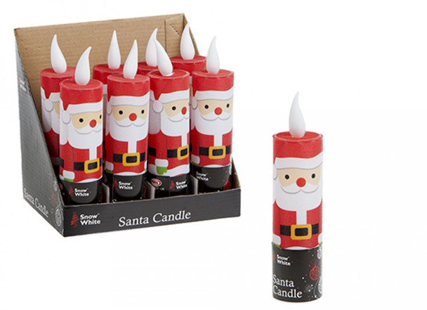 Santa Print Christmas Candle 16 x 4cm