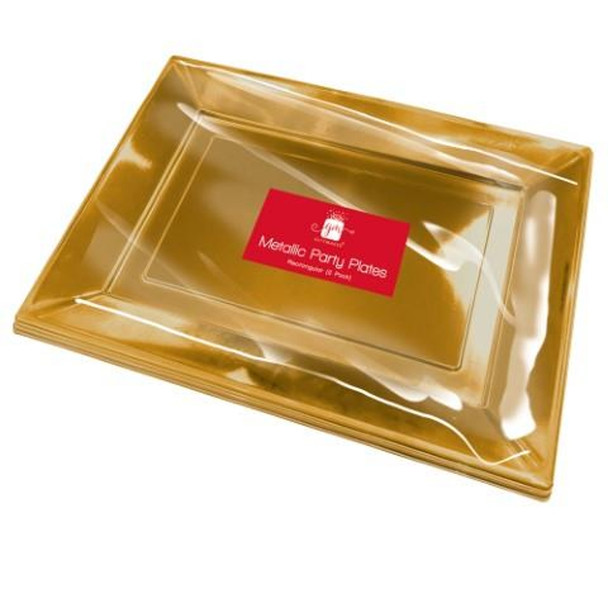 Pack of 2 Metallic Platter Trays