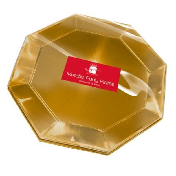 Pack of 2 Metallic Octagonal Plates