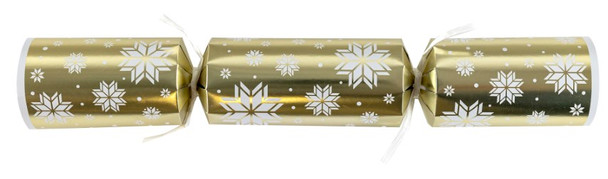 Pack of 50 12" Christmas Gold Snowflake Crackers