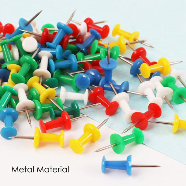Pack of 50 Assorted Coloured 25mm Push Pins