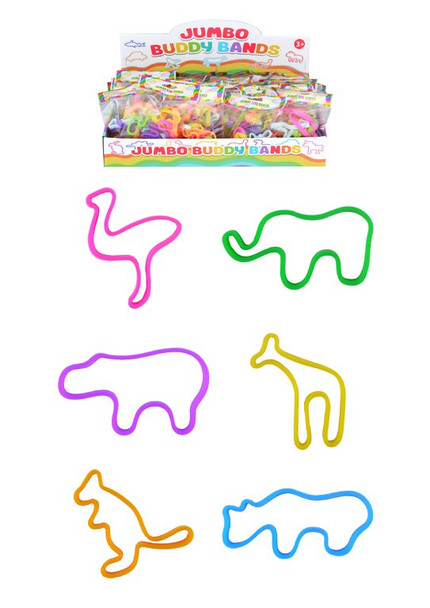 36 x Pack of 6 Buddy Band Zoo Animal Bracelets