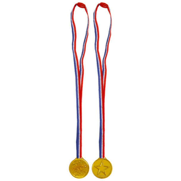 Pack of 48 3.5cm Gold Winner Medals with 70cm Neck Cord