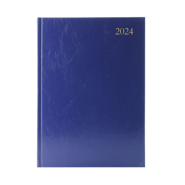 2024 A4 Week To View Blue Desk Diary