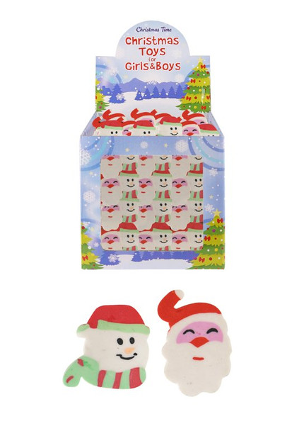 Pack of 24 Christmas Erasers 4cm