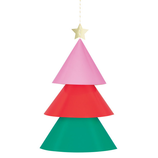 Vibrant Christmas Paper Tree Chandelier Decoration