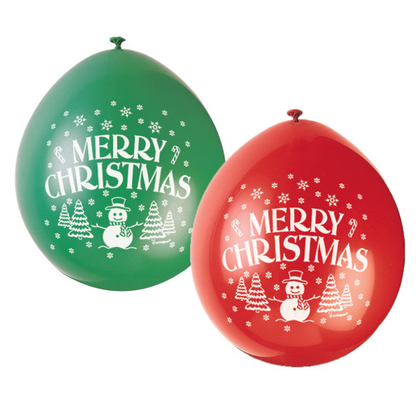 Pack of 10 Merry Christmas 9" Latex Balloons