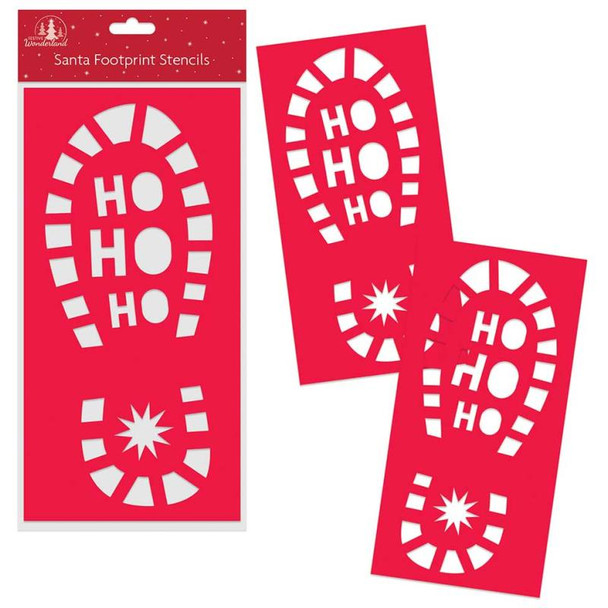 Pack of 2 Santa Footprint Stencils