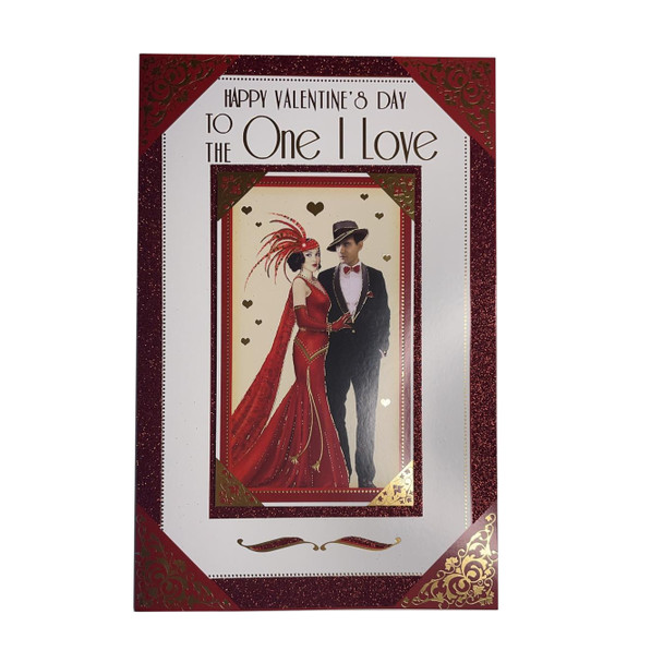 Happy Valentine's Day To The One I Love Couple Design Gold Foiled Card