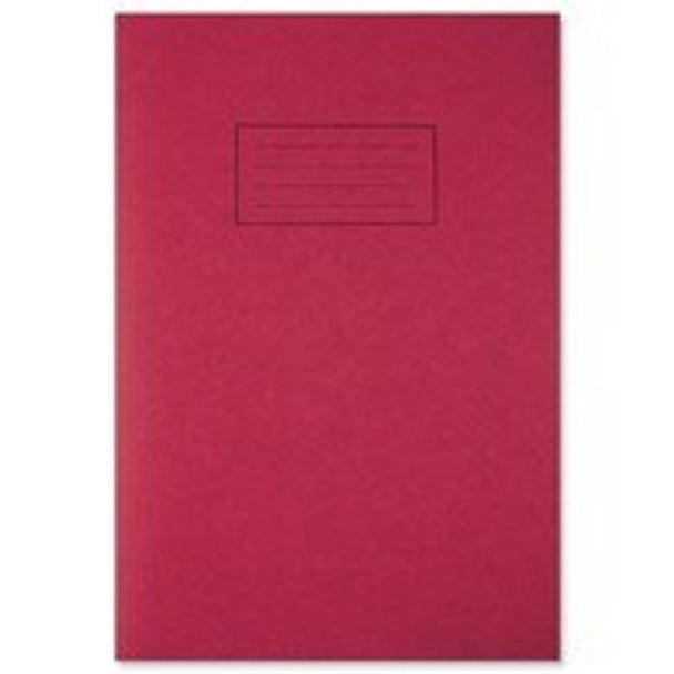 A4 Red Exercise Book - Lined with Margin