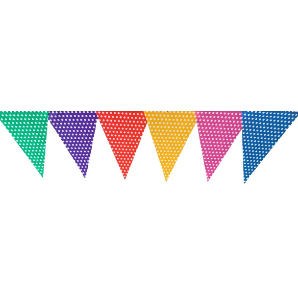 Polka Dot Bunting with Orange String 10m with 20 Pennants