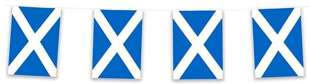 Scotland Rectangle Bunting 10m with 20 Flags - Scottish Saltire Party Decorations for Football Tournaments, Sporting Events, Match Day Celebrations, Indoor & Outdoor Use