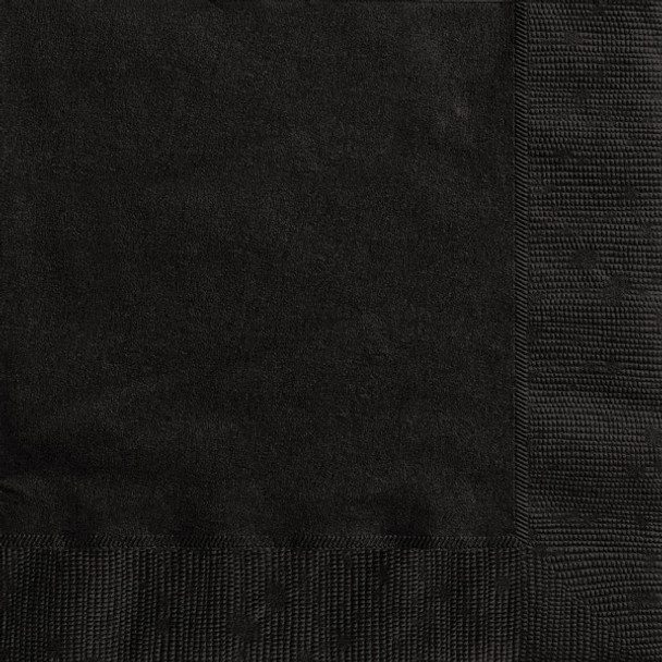 Pack of 20 Midnight Black Solid Beverage Napkins