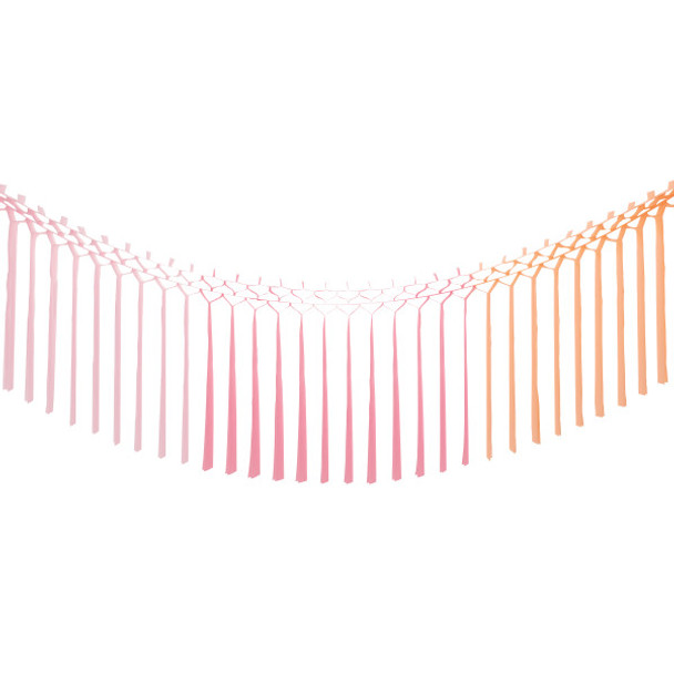 6ft Peach, Pink, & Light Pink Macrame Tissue Garland