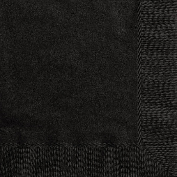 Pack of 20 Midnight Black Solid Luncheon Napkins