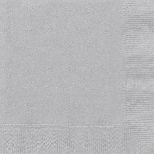 Pack of 20 Silver Solid Luncheon Napkins