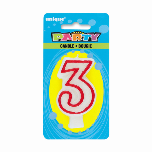 Number 3 Deluxe Birthday Candle