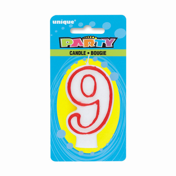 Number 9 Deluxe Birthday Candle