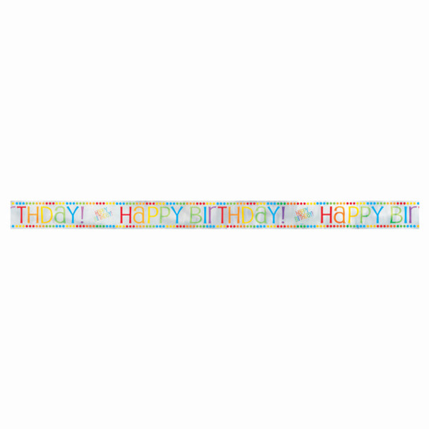 12ft Long Fold Foil Rainbow Birthday Banner.