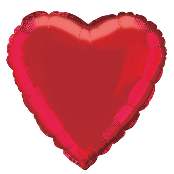 Red Solid Heart Foil Balloon 18"