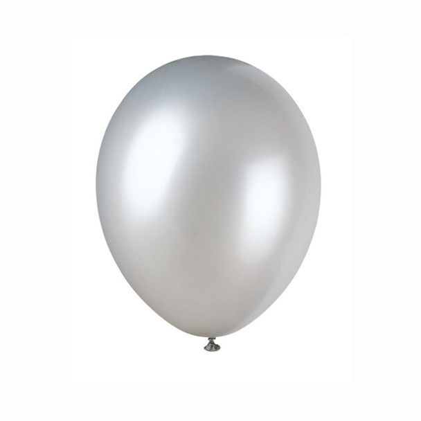 Pack of 50 Shimmering Silver 12" Latex Balloons