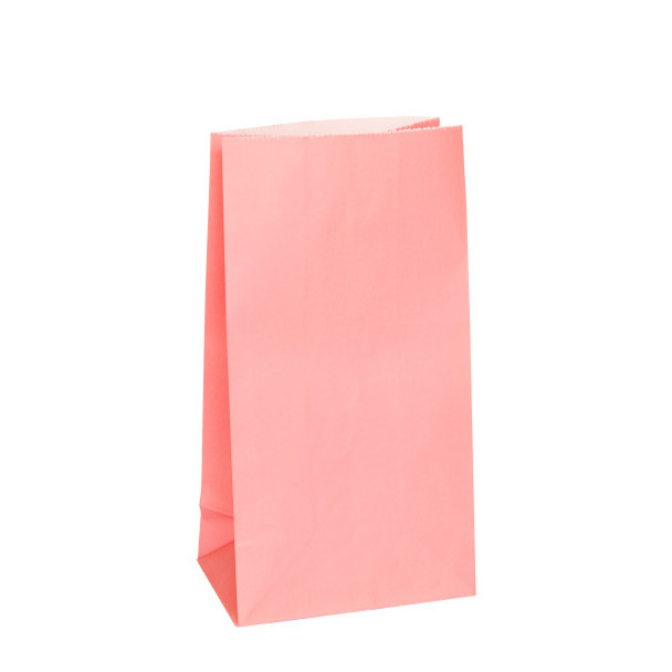 Pack of 12 Pastel Pink Paper Party Bags