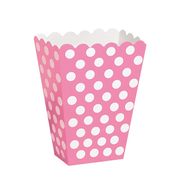 Pack of 8 Hot Pink Dots Treat Boxes