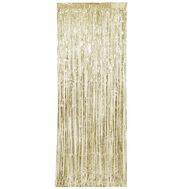 Gold Fringe Door Curtain, 3 x 8 ft