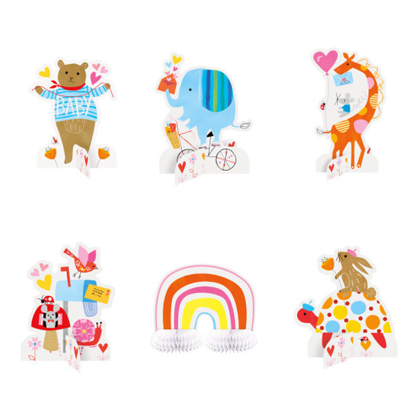 Pack of 6 Zoo Baby Shower Centerpiece Decorations