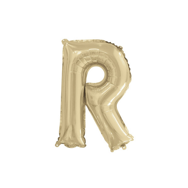 Gold Letter R Shaped Foil Balloon 14"