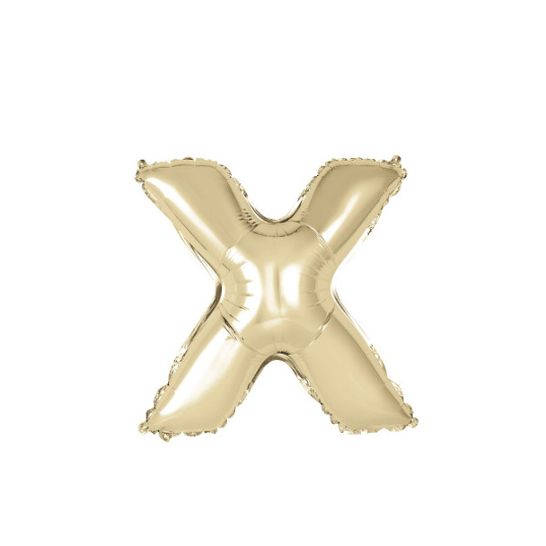 Gold Letter X Shaped Foil Balloon 14"