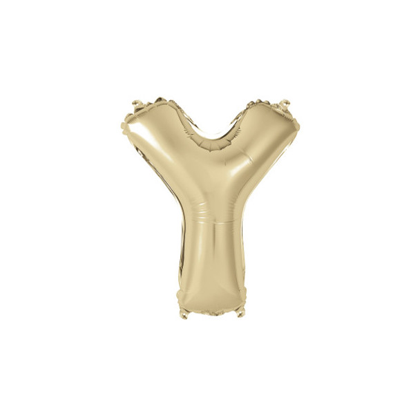 Gold Letter Y Shaped Foil Balloon 14"