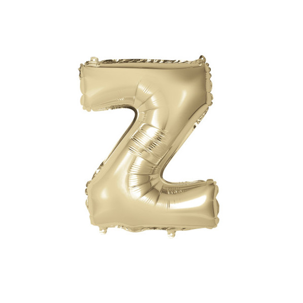 Gold Letter Z Shaped Foil Balloon 14"