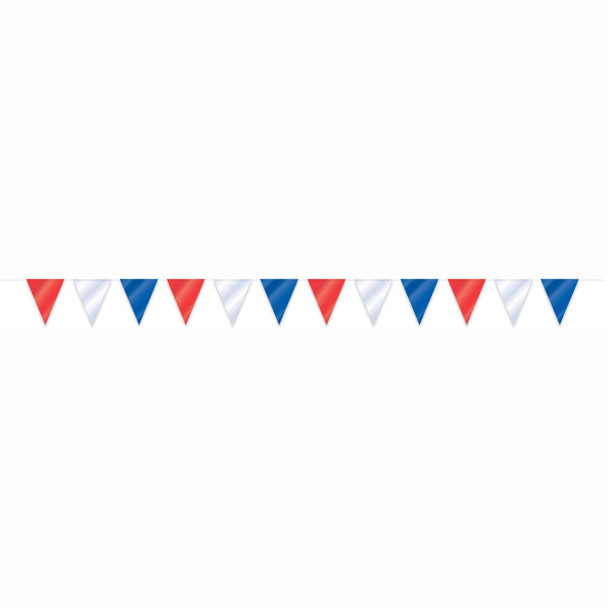 32ft Red, White & Blue Flag Pennant Banner