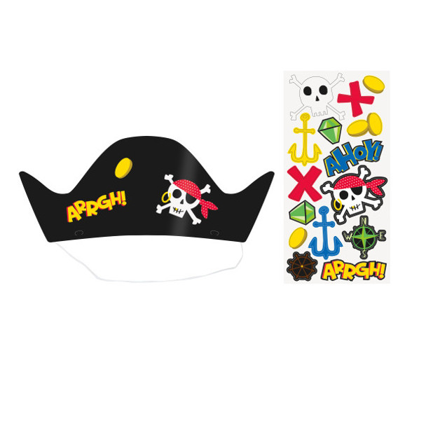 Pack of 8 Ahoy Pirate Party Hats