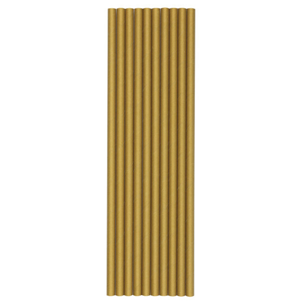 Pack of 10 Gold Paper Straws