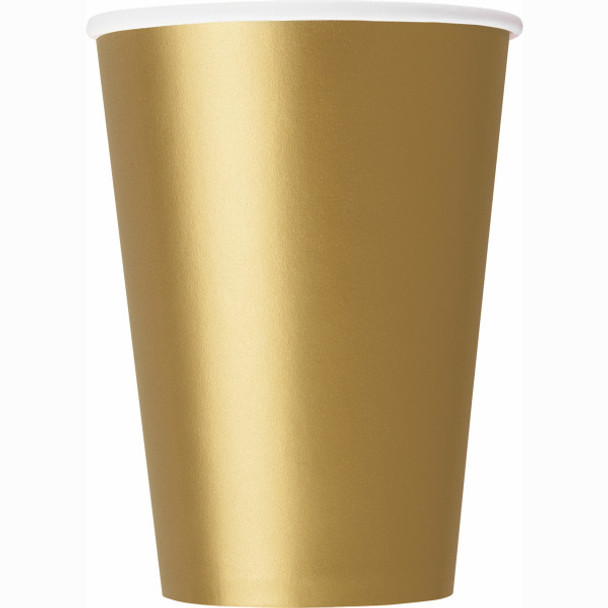 Pack of 14 Gold Solid 9oz Paper Cups