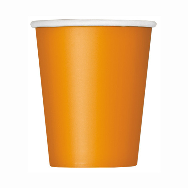 Pack of 14 Pumpkin Orange Solid 9oz Paper Cups