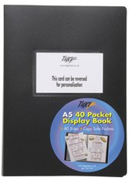 A5 FlexiCover 40 pocket Display Book (Black)