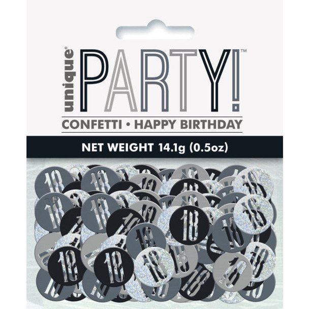 Birthday Black Glitz Number 18 Confetti 5oz