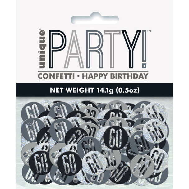 Birthday Black Glitz Number 60 Confetti 5oz