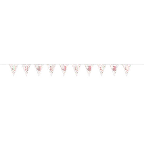 9ft Glitz Rose Gold Prismatic Plastic Number 40 Flag Banner