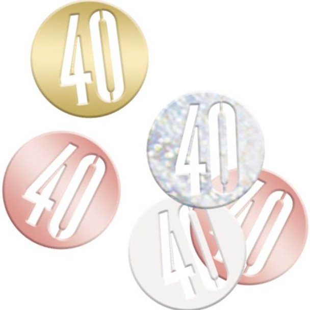 Birthday Rose Gold Glitz Number 40 Confetti 5oz