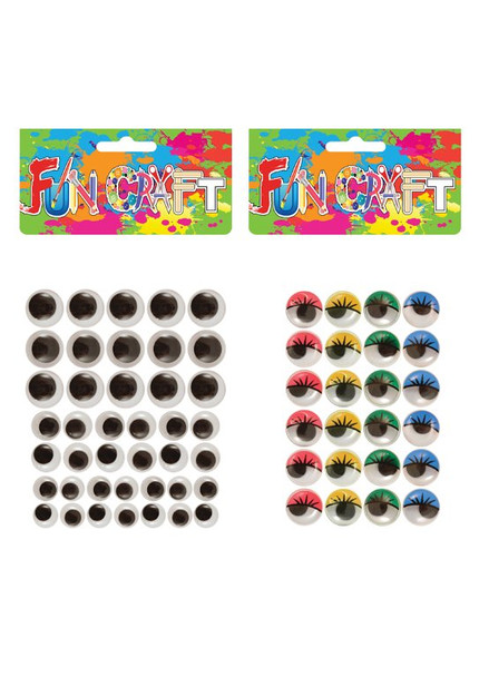Pack of 12 Assorted Googly Eyes Craft Kits