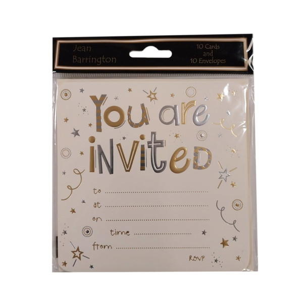 Pack of 10 You Are Invited Invitation Cards With Envelopes