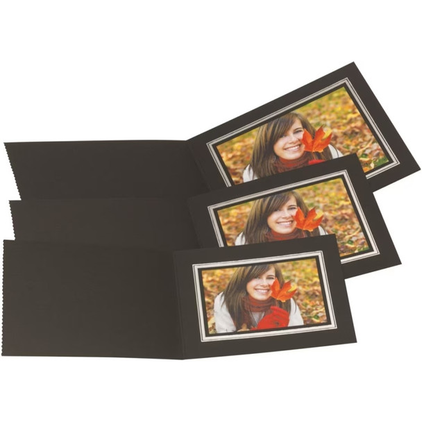 Pack of 10 Kenro Slip-In Photo Folder 8x6" Upright - Black